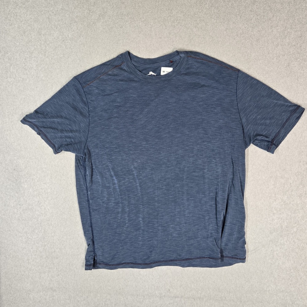 Tommy Bahama Men Shirt XXL Blue Button Logo Short Sleeve Performance Modal